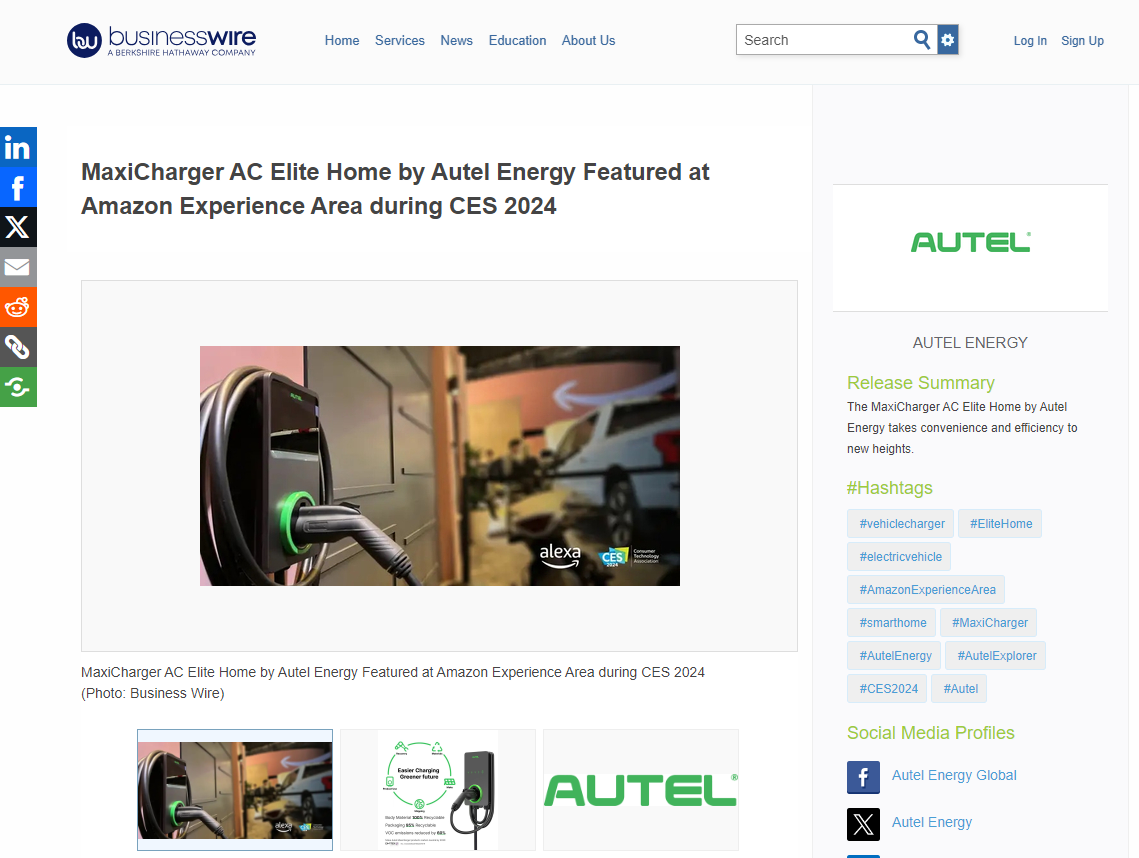 Autel Energy Featured at CES 2024